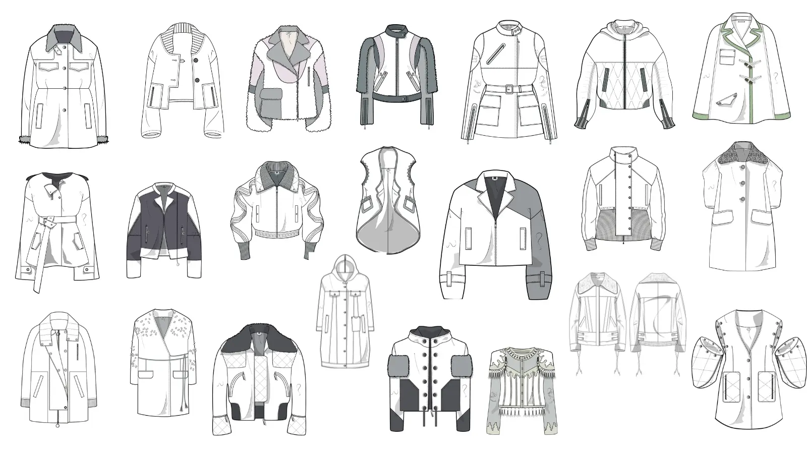 Jackets Flat Sketch Library